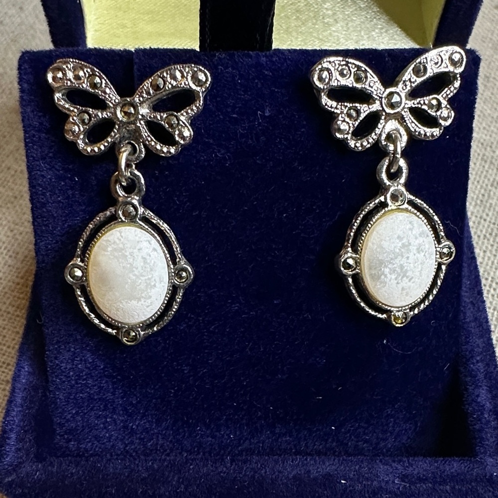 Elegant Silver Butterfly Earrings